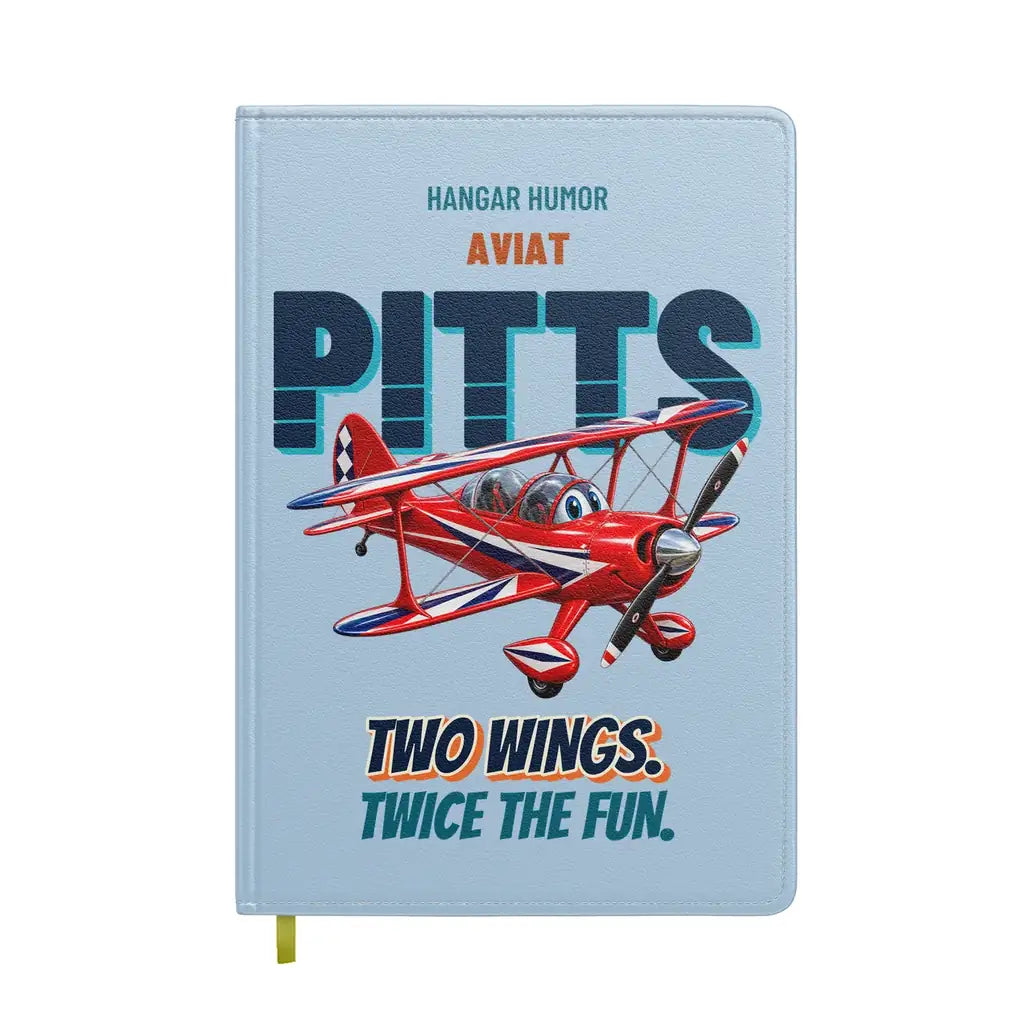 Pitts S-2B - Two wings. Twice the fun. design on light blue notebook