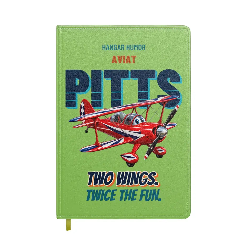 Pitts S-2B - Two wings. Twice the fun. design on light green notebook
