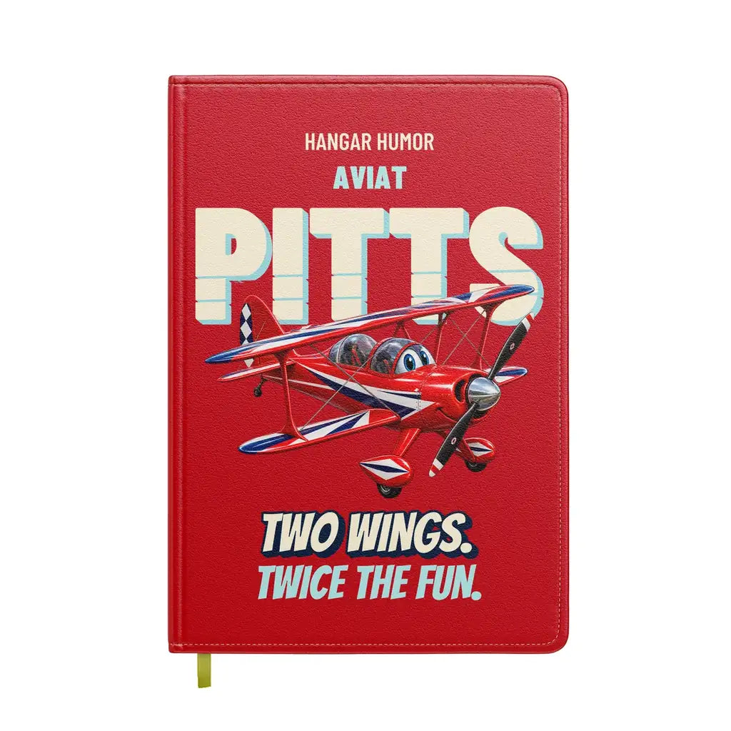Pitts S-2B - Two wings. Twice the fun. design on red notebook