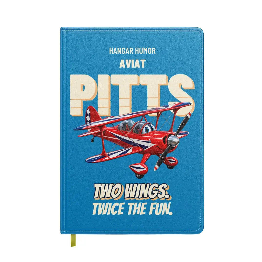 Pitts S-2B - Two wings. Twice the fun. design on turquoise notebook