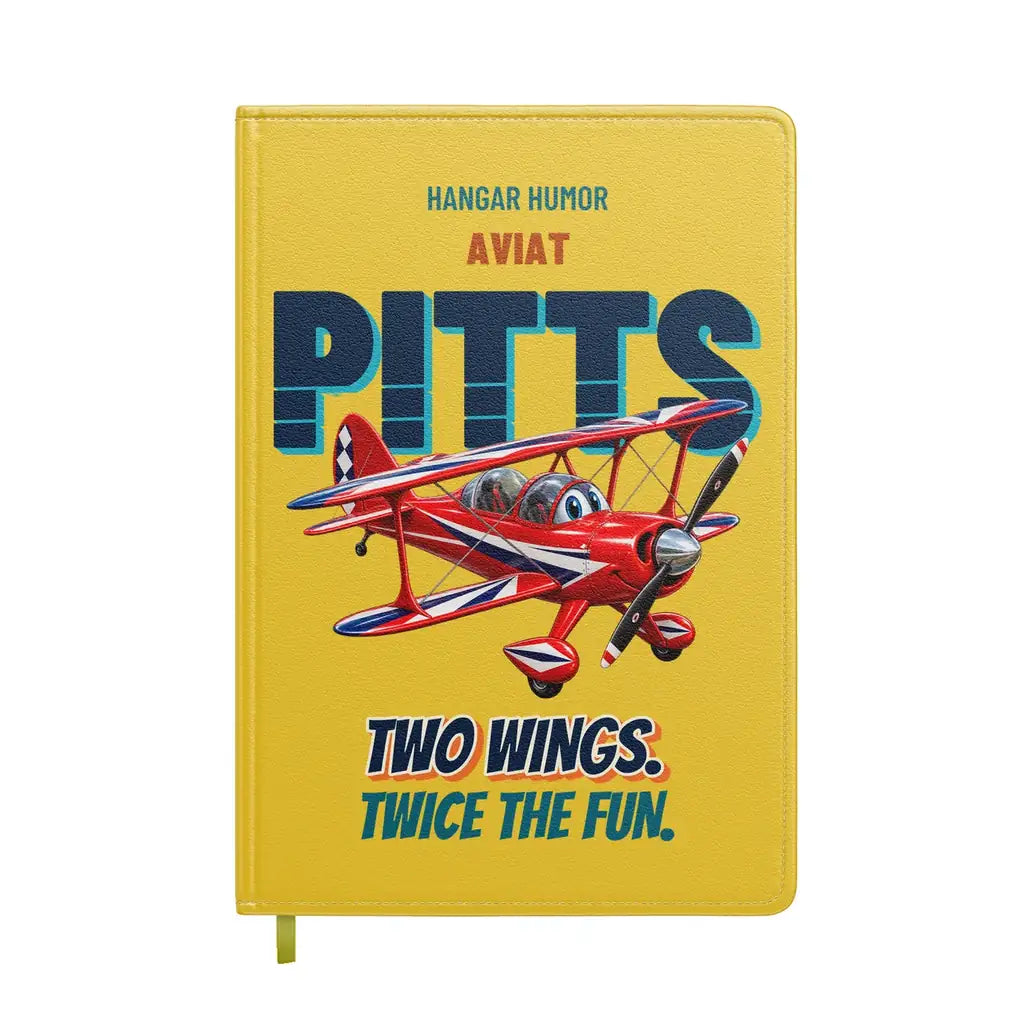 Pitts S-2B - Two wings. Twice the fun. design on yellow notebook