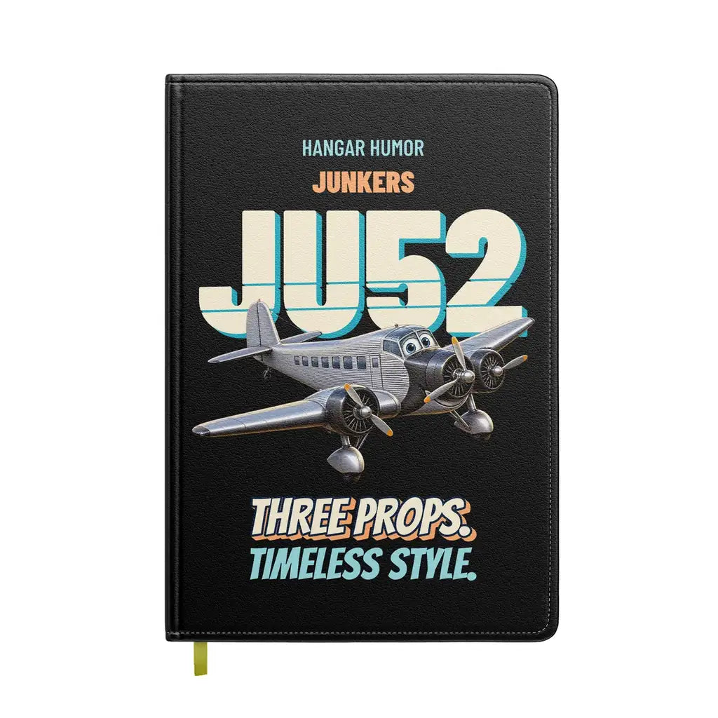Junkers Ju 52/3m - Three props. Timeless style. design on black notebook