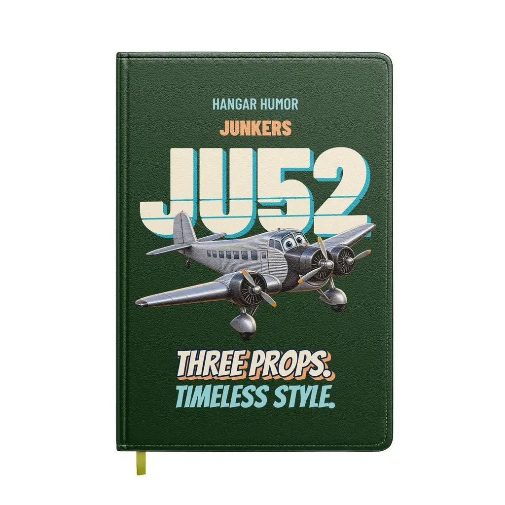 Junkers Ju 52/3m - Three props. Timeless style. design on dark green notebook