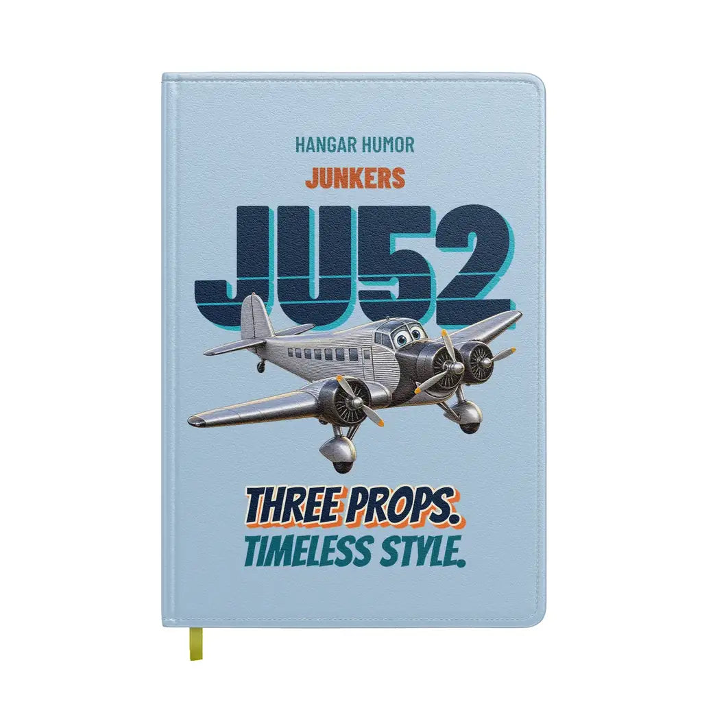 Junkers Ju 52/3m - Three props. Timeless style. design on light blue notebook