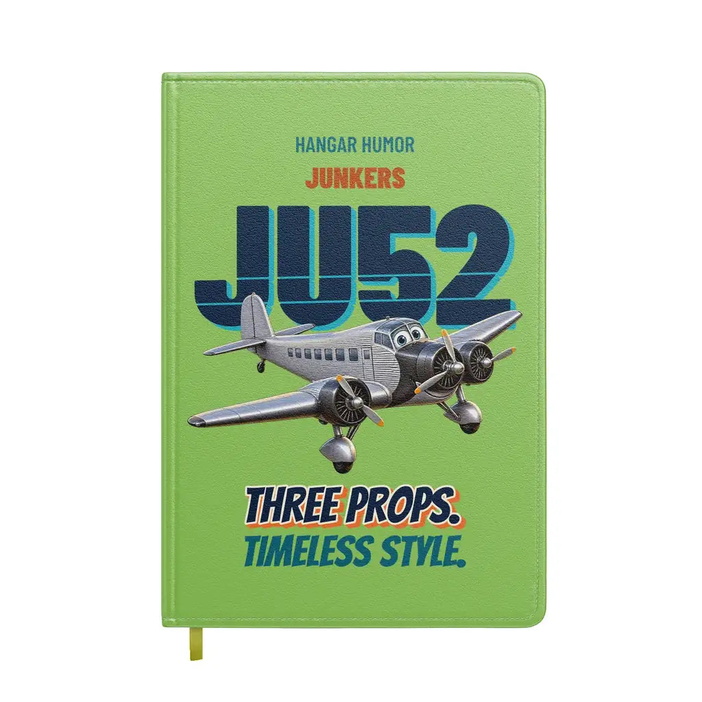 Junkers Ju 52/3m - Three props. Timeless style. design on light green notebook