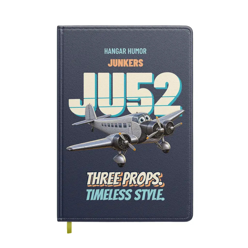 Junkers Ju 52/3m - Three props. Timeless style. design on navy blue notebook