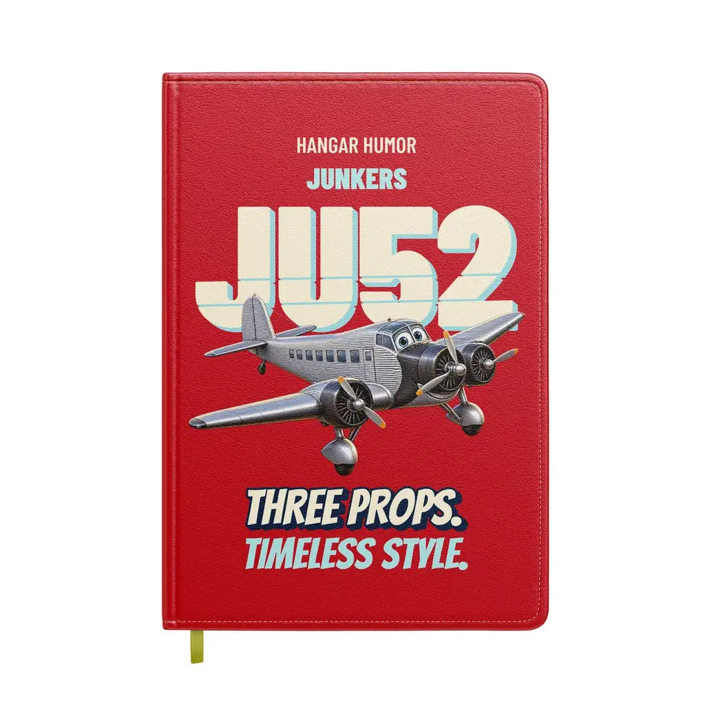 Junkers Ju 52/3m - Three props. Timeless style. design on red notebook