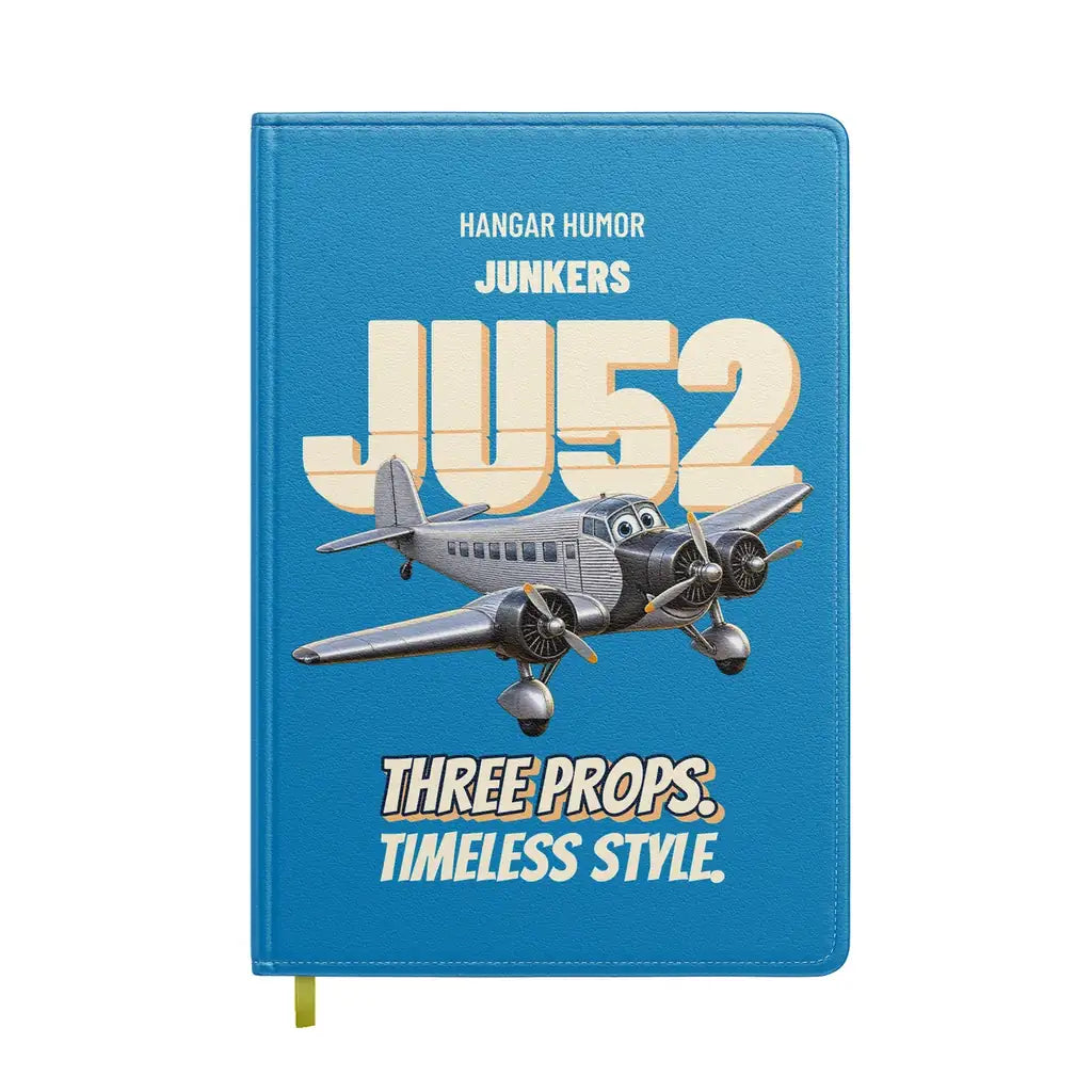 Junkers Ju 52/3m - Three props. Timeless style. design on turquoise notebook