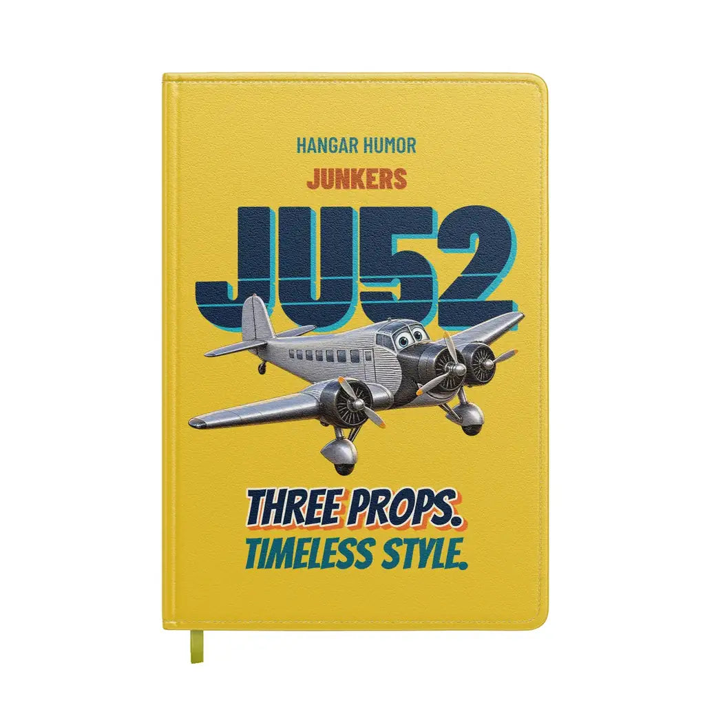 Junkers Ju 52/3m - Three props. Timeless style. design on yellow notebook
