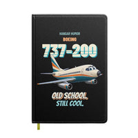 Thumbnail for Boeing 737-200 - Old school. Still cool. design on black notebook
