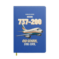 Thumbnail for Boeing 737-200 - Old school. Still cool. design on blue notebook