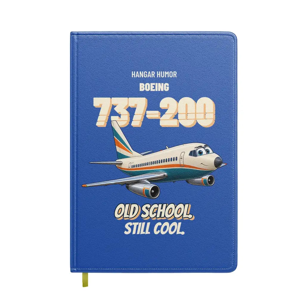 Boeing 737-200 - Old school. Still cool. design on blue notebook
