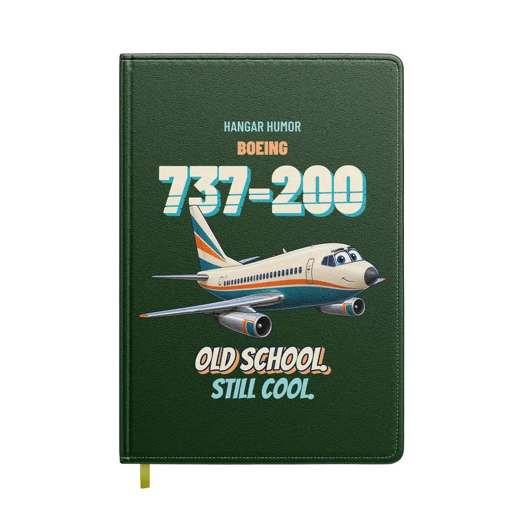 Boeing 737-200 - Old school. Still cool. design on dark green notebook