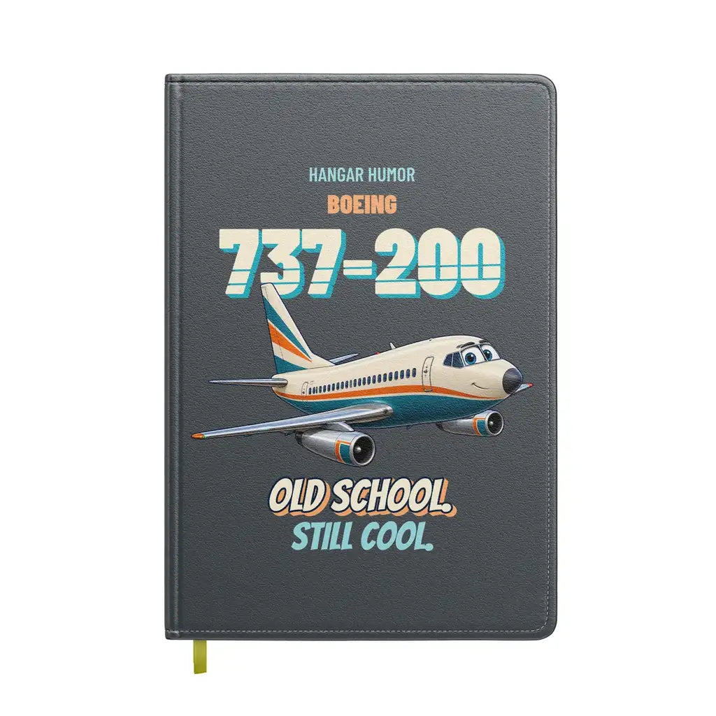 Boeing 737-200 - Old school. Still cool. design on gray notebook