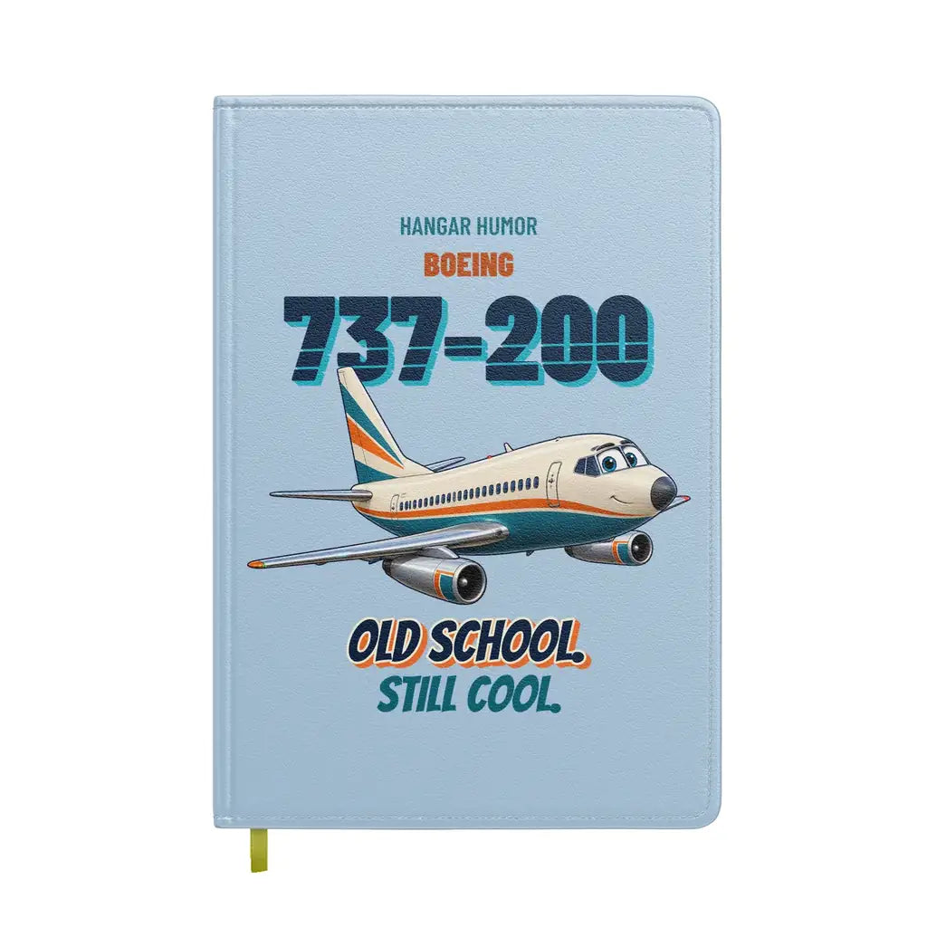 Boeing 737-200 - Old school. Still cool. design on light blue notebook