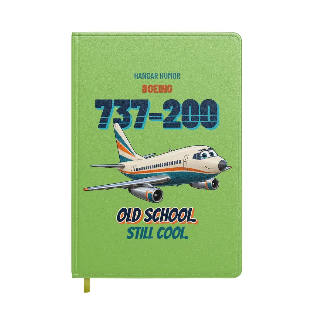 Boeing 737-200 - Old school. Still cool. design on light green notebook