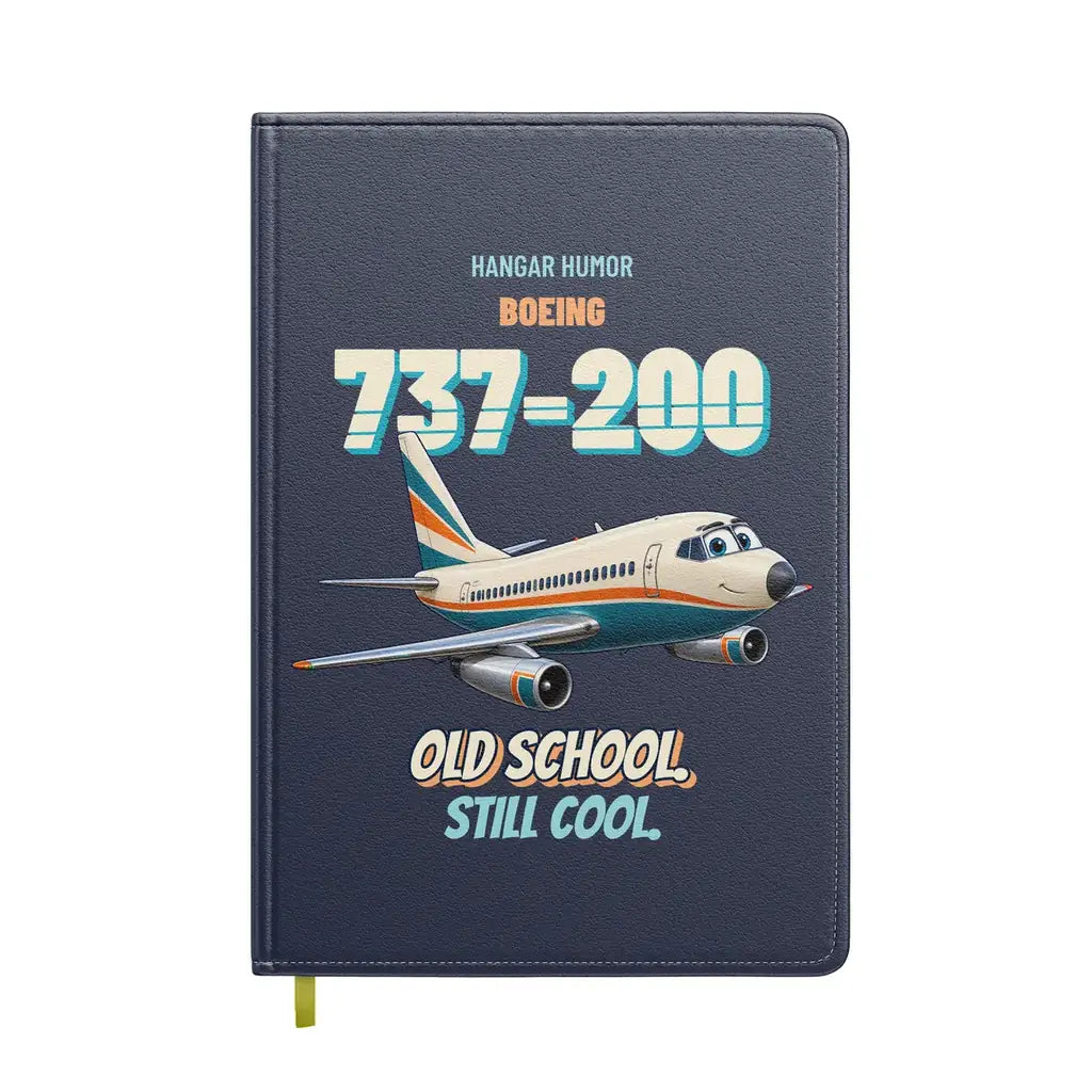 Boeing 737-200 - Old school. Still cool. design on navy blue notebook