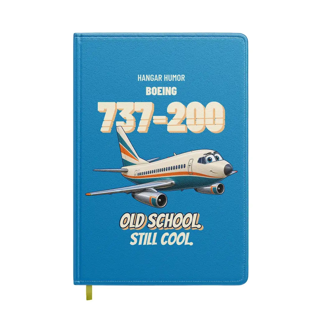 Boeing 737-200 - Old school. Still cool. design on turquoise notebook