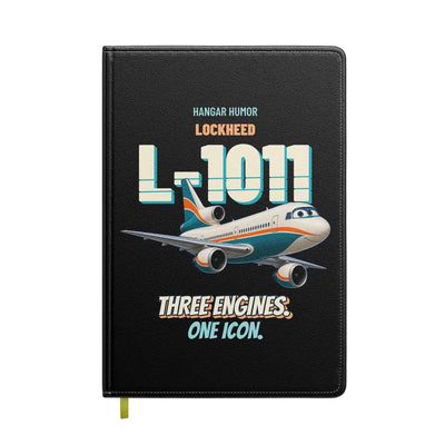 Lockheed L-1011 TriStar - Three engines. One icon. design on black notebook