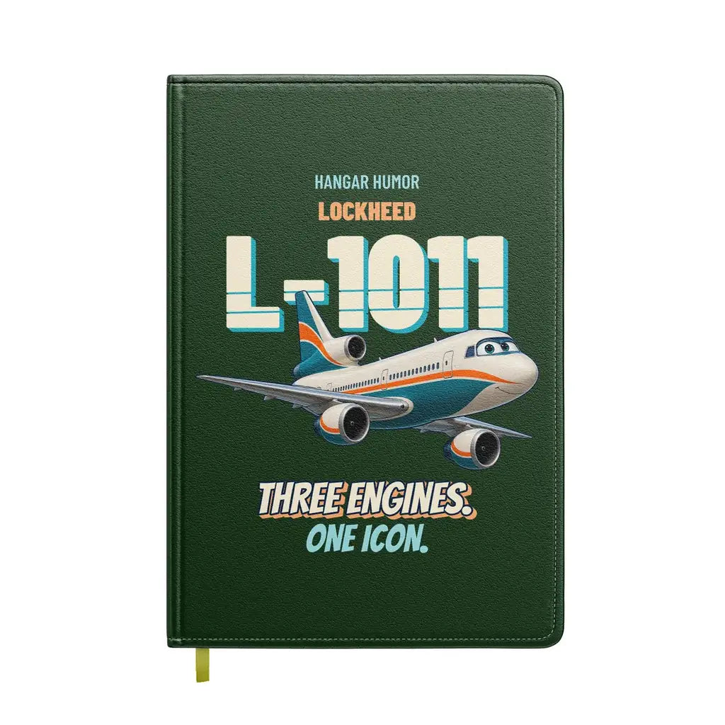 Lockheed L-1011 TriStar - Three engines. One icon. design on dark green notebook