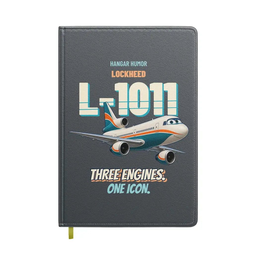 Lockheed L-1011 TriStar - Three engines. One icon. design on gray notebook