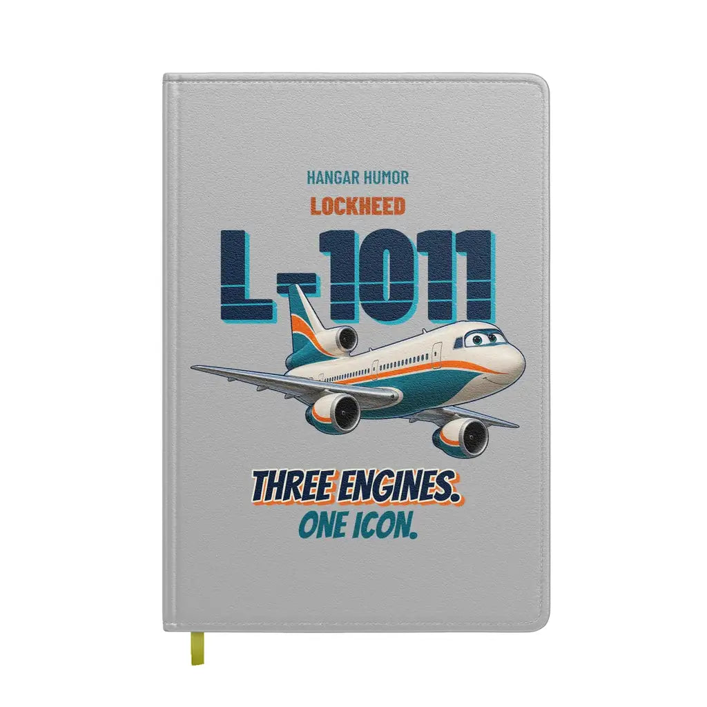 Lockheed L-1011 TriStar - Three engines. One icon. design on light gray notebook