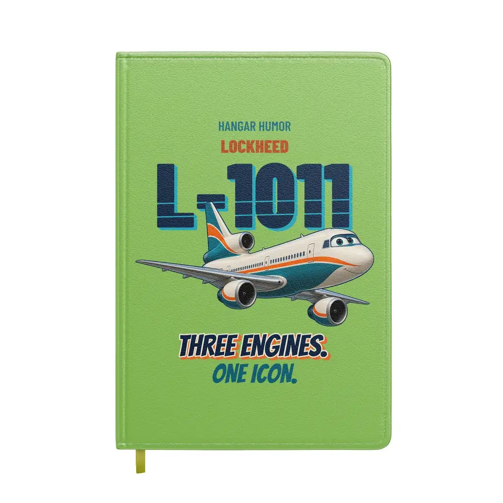 Lockheed L-1011 TriStar - Three engines. One icon. design on light green notebook