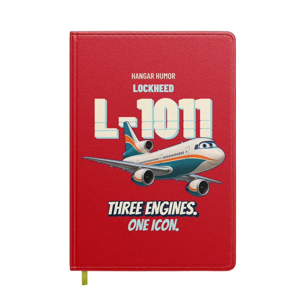 Lockheed L-1011 TriStar - Three engines. One icon. design on red notebook