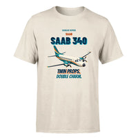 Thumbnail for Saab 340B - Twin props. Double charm. - Premium T-Shirt design on beige premium t shirt