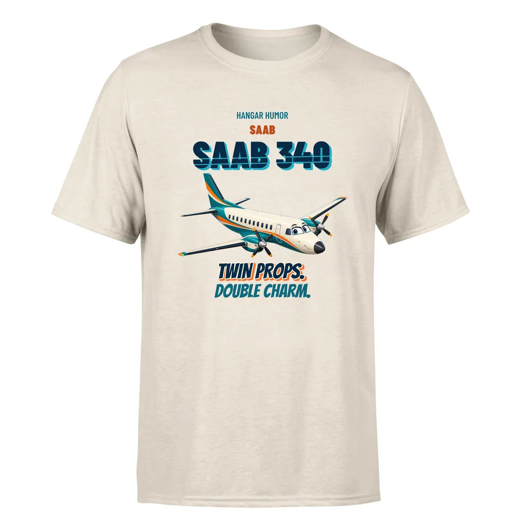 Saab 340B - Twin props. Double charm. - Premium T-Shirt design on beige premium t shirt