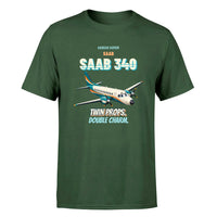 Thumbnail for Saab 340B - Twin props. Double charm. - Premium T-Shirt design on darkgreen premium t shirt