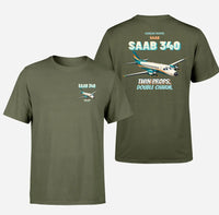 Thumbnail for Saab 340B - Twin props. Double charm. - Double-Side T-Shirt design on greenarmy double side t shirt