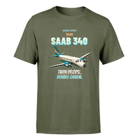 Thumbnail for Saab 340B - Twin props. Double charm. - Premium T-Shirt design on greenarmy premium t shirt