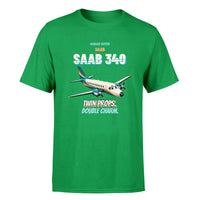 Thumbnail for Saab 340B - Twin props. Double charm. - Premium T-Shirt design on green premium t shirt