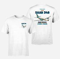 Thumbnail for Saab 340B - Twin props. Double charm. - Double-Side T-Shirt design on white double side t shirt
