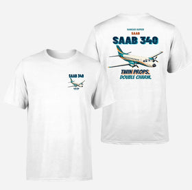 Double-Side Printing — Saab 340B - Twin props. Double charm. T-Shirts