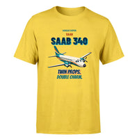 Thumbnail for Saab 340B - Twin props. Double charm. - Premium T-Shirt design on yellow premium t shirt