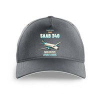 Thumbnail for Saab 340B - Twin props. Double charm. design on gray printed hat