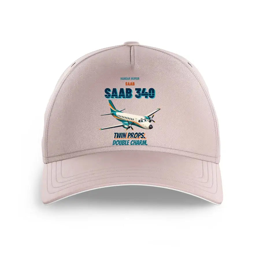 Saab 340B - Twin props. Double charm. design on pink printed hat