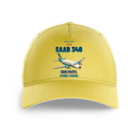 Thumbnail for Saab 340B - Twin props. Double charm. design on yellow printed hat