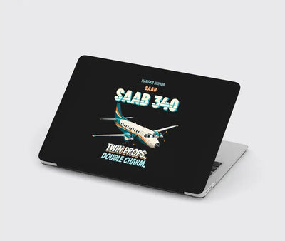 Saab 340B - Twin props. Double charm. design on black MacBook case