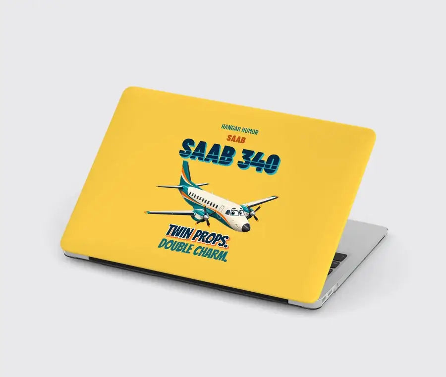 Saab 340B - Twin props. Double charm. design on yellow MacBook case