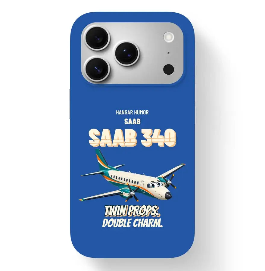 Saab 340B - Twin props. Double charm. design on blue magsafe iphone 17 pro