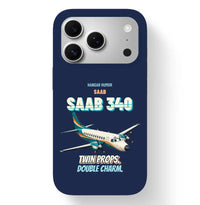 Thumbnail for Saab 340B - Twin props. Double charm. design on navy blue magsafe iphone 17 pro