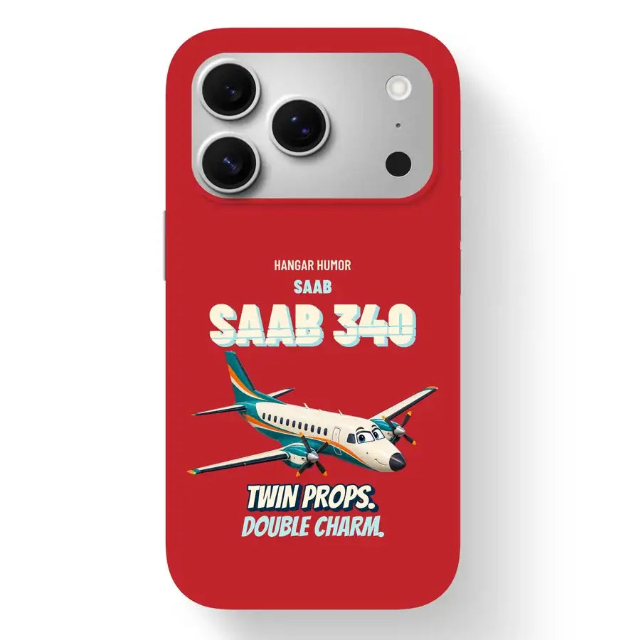 Saab 340B - Twin props. Double charm. design on red magsafe iphone 17 pro