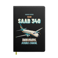 Thumbnail for Saab 340B - Twin props. Double charm. design on black notebook