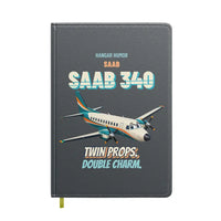 Thumbnail for Saab 340B - Twin props. Double charm. design on gray notebook