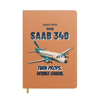 Thumbnail for Saab 340B - Twin props. Double charm. design on orange notebook