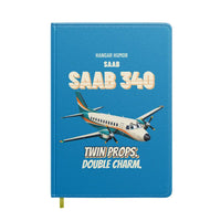 Thumbnail for Saab 340B - Twin props. Double charm. design on turquoise notebook