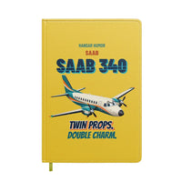 Thumbnail for Saab 340B - Twin props. Double charm. design on yellow notebook